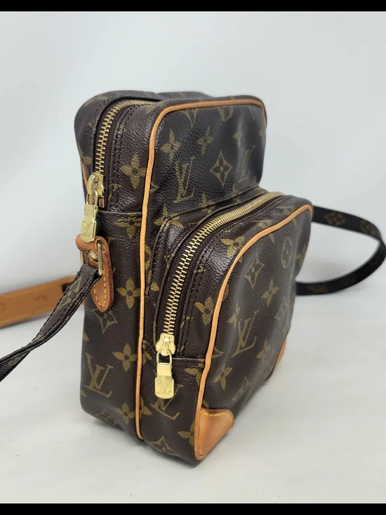 Louis Vuitton Amazone Monogram Canvas Small Crossbody Hand Bag Authentic Vintage - Picture 2 of 14